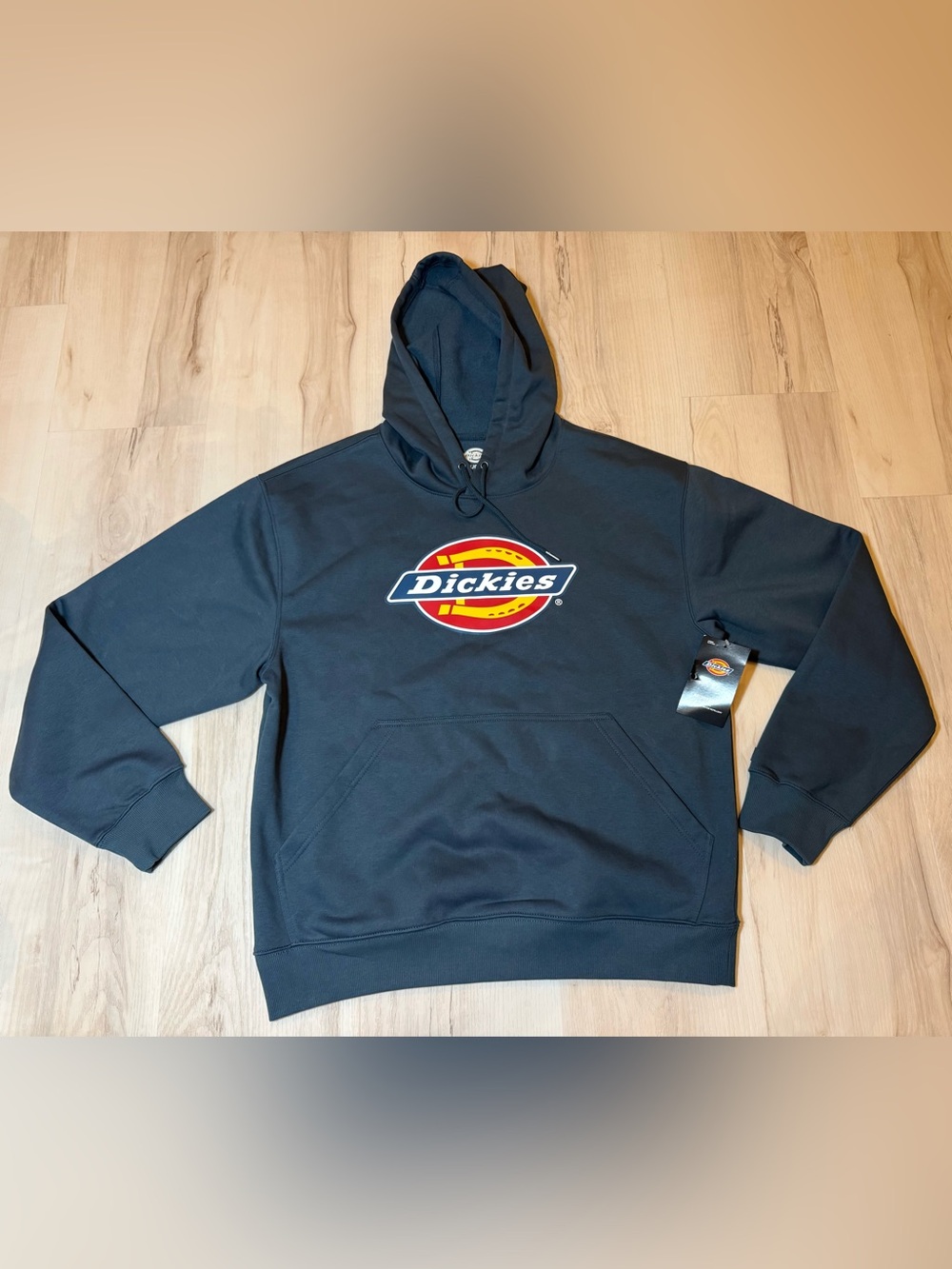 Dickies Men's Logo Pullover Fleece Hoodie, Water Repellent, Dark Navy,Large - Picture 2 of 10
